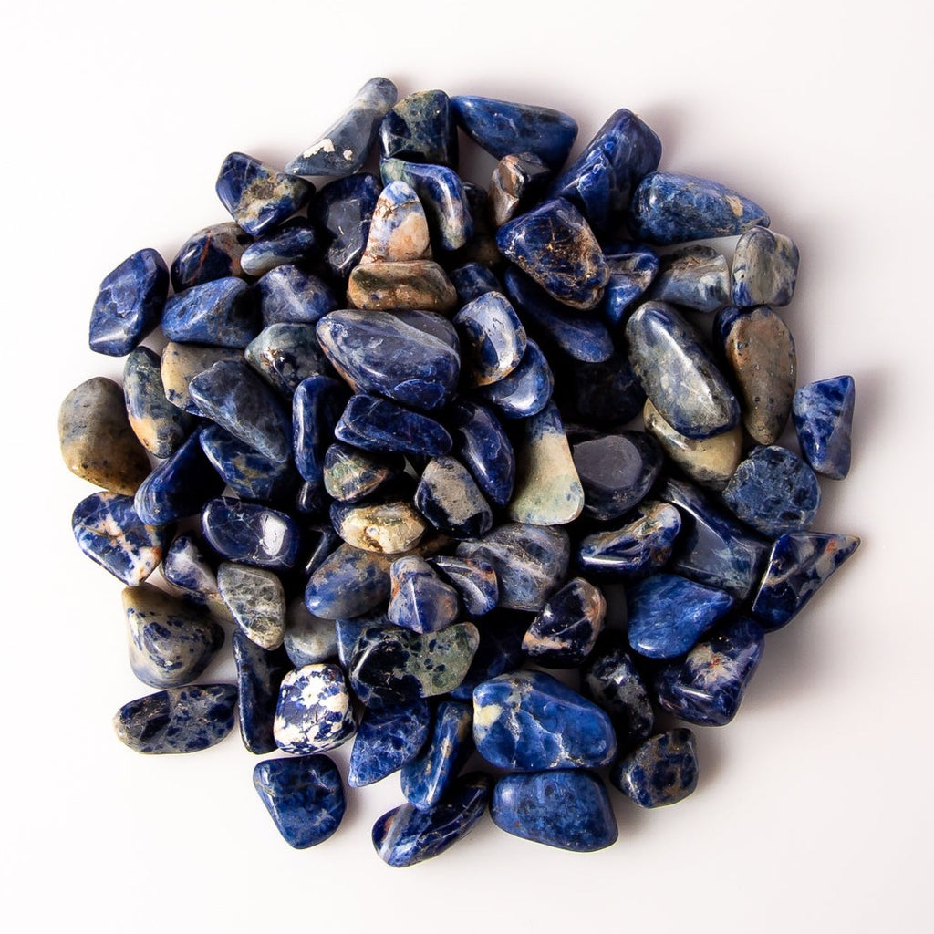 1/2 Pound of Small Tumbled Sodalite Gemstone Crystals