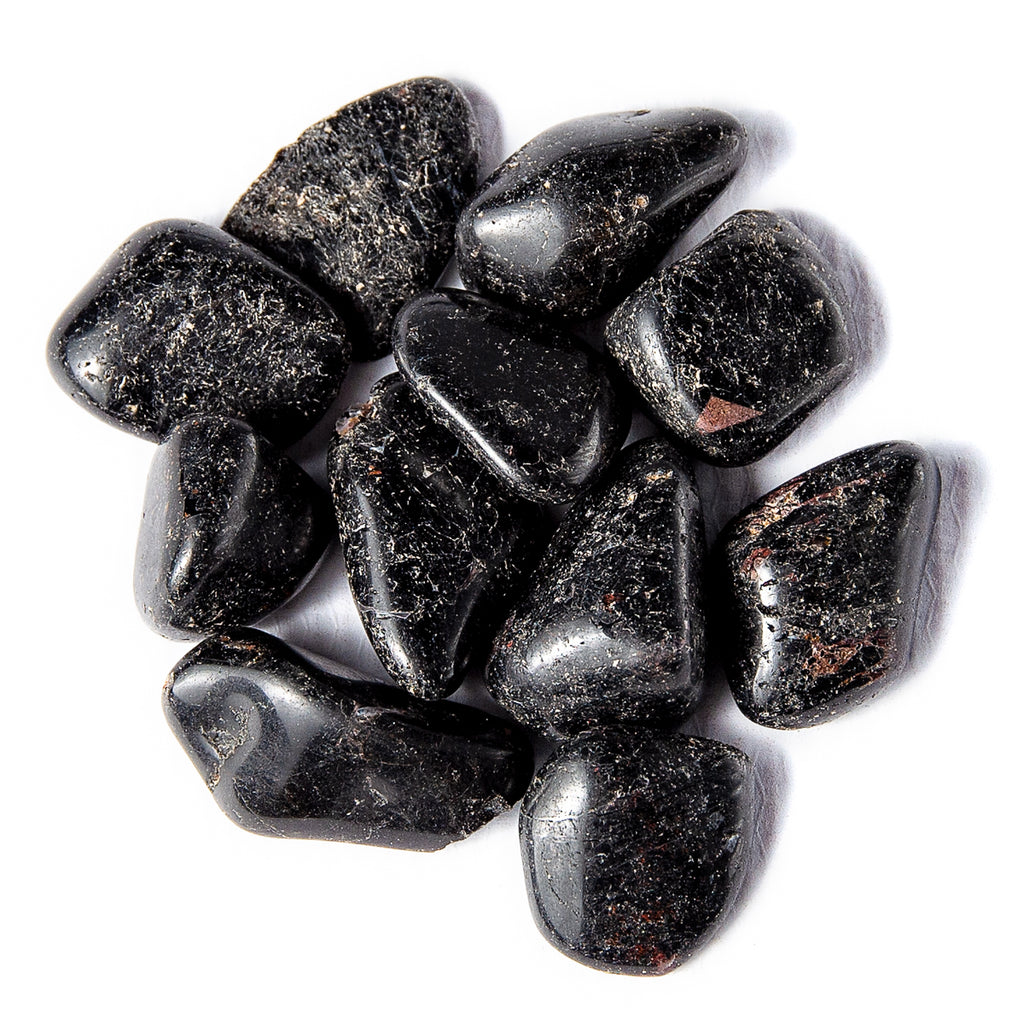 Small Black Tourmaline Tumbled Gemstone Crystals