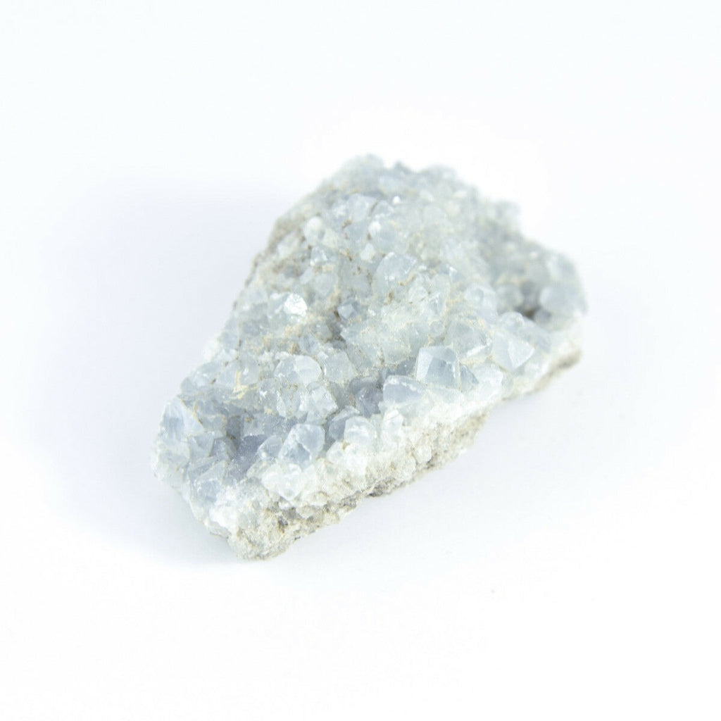 马达加斯加天青石水晶 druzy 簇天空蓝色晶洞矿物 4.4 盎司