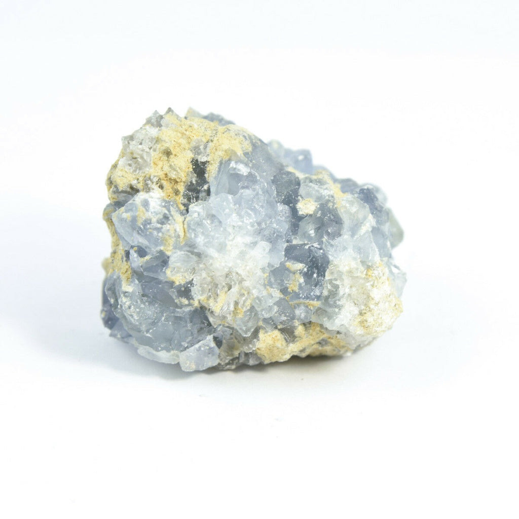 马达加斯加天青石水晶 druzy 簇天空蓝色晶洞矿物 6.9 盎司