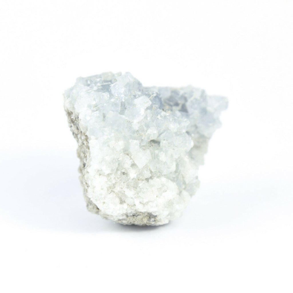 马达加斯加天青石水晶 druzy 簇天空蓝色晶洞矿物 6.5 盎司