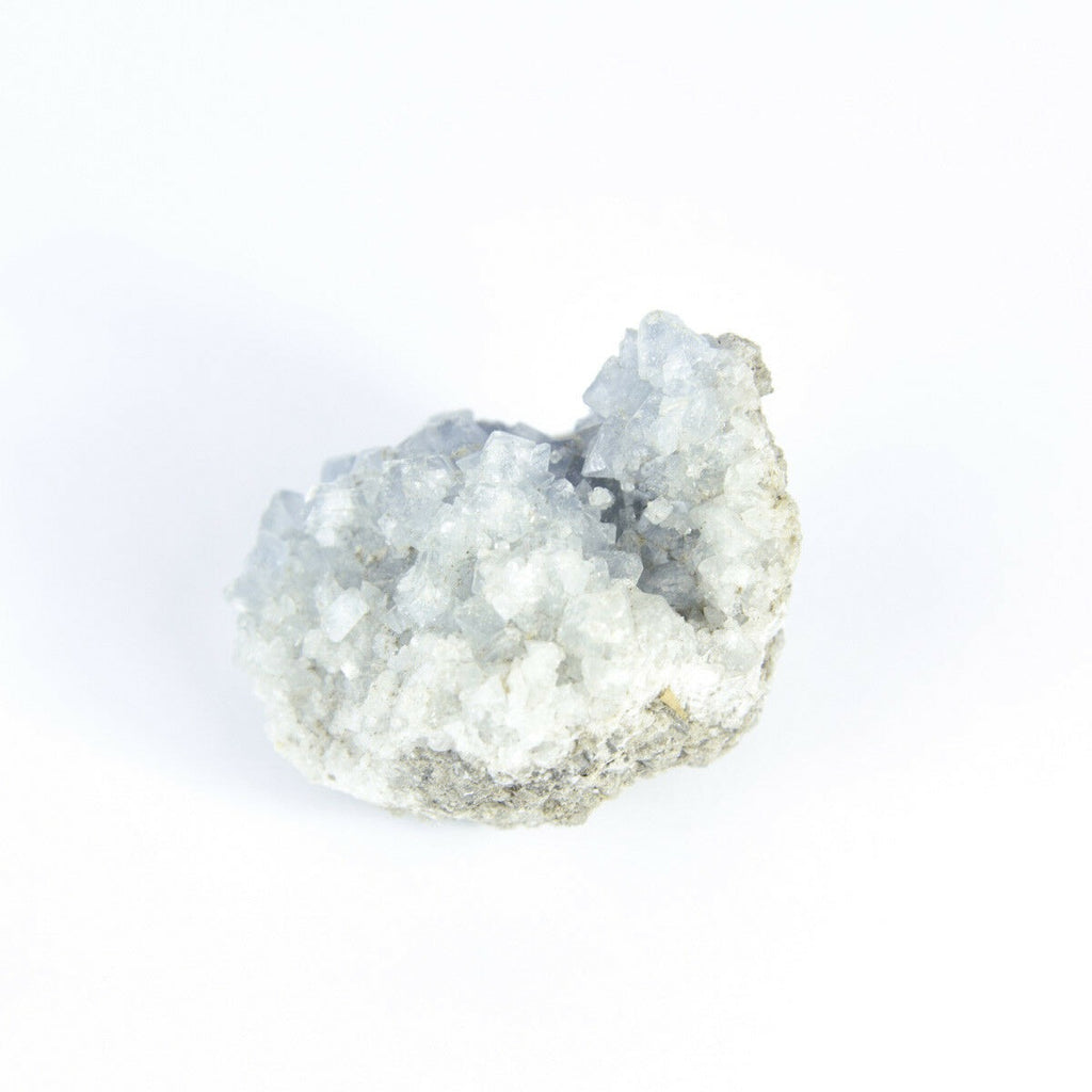马达加斯加天青石水晶 druzy 簇天空蓝色晶洞矿物 6.5 盎司